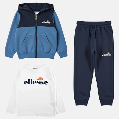 Ensemble t-shirt manches courtes veste capuche et pantalon jogging 3 pièces garçon Bleu 3 - vertbaudet enfant 