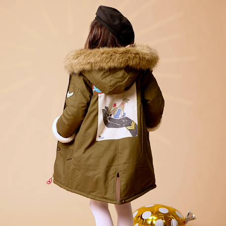 Parka longue à capuche   2-16 ans  rock & love Kaki 2 - vertbaudet enfant 