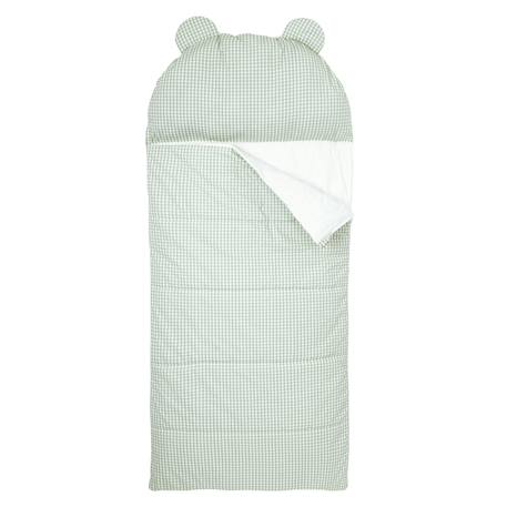 Sac de couchage coton bio Bleu+Fleurs beiges+Vichy vert 15 - vertbaudet enfant 