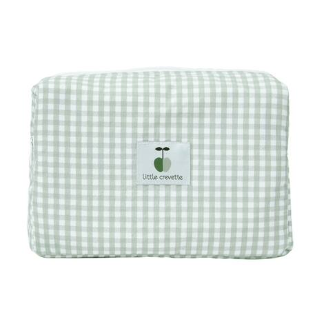 Trousse de toilette coton bio Bleu+Bois de rose+Caramel+Fleurs beiges+Vert sapin+Vichy vert 24 - vertbaudet enfant 