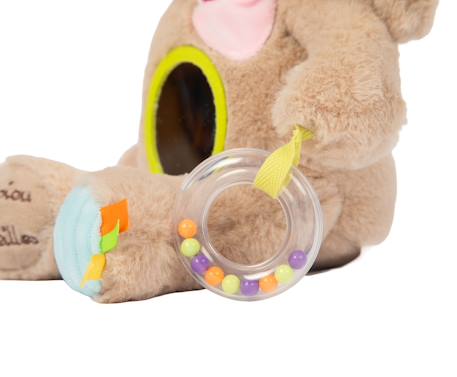 Peluche Marcel d'activités 30 cm - lapin 5 sens Beige 3 - vertbaudet enfant 