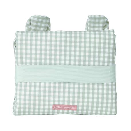 Tapis à langer de voyage coton bio Bleu+Caramel+Fleurs beiges+Vichy vert 23 - vertbaudet enfant 