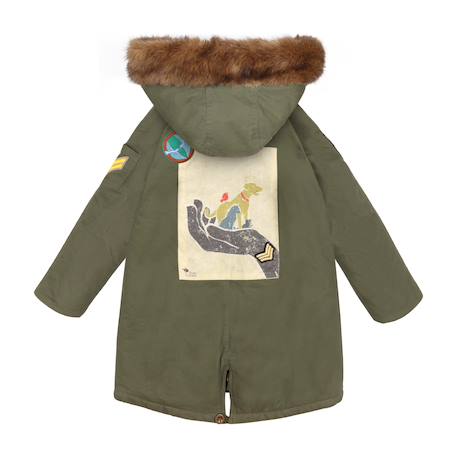 Parka longue à capuche   2-16 ans  rock & love Kaki 3 - vertbaudet enfant 