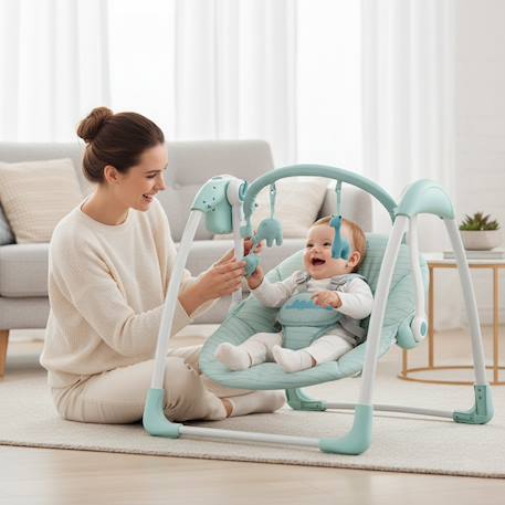 Balancelle musicale automatique pliable Daddy Vert 2 - vertbaudet enfant 