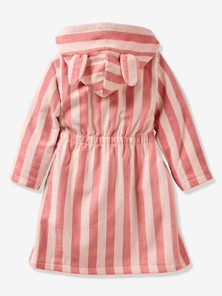 Peignoir enfant rayé lapin personnalisable, avec coton recyclé rayé rose 3 - vertbaudet enfant 
