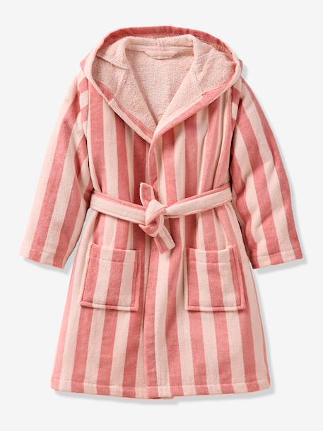 Peignoir enfant rayé lapin personnalisable, avec coton recyclé rayé rose 4 - vertbaudet enfant 