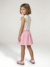 Robe fille effet 2 en 1 écru+indigo+rayé rose+rose pâle 18 - vertbaudet enfant 