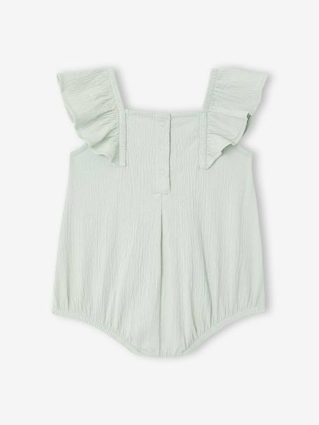 Combinaison bébé fille coton bio moutarde+vert d'eau 7 - vertbaudet enfant 