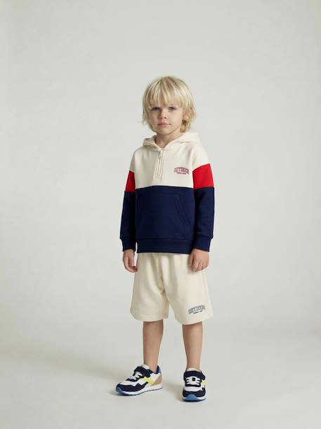 Bermuda sport garçon bleu moyen+écru 5 - vertbaudet enfant 