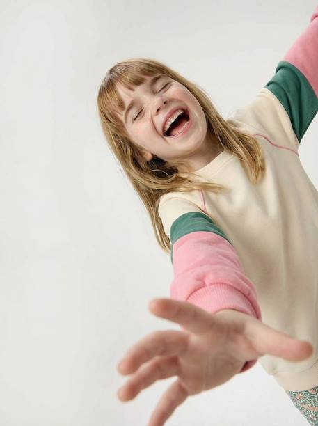 Sweat sport fille écru 2 - vertbaudet enfant 