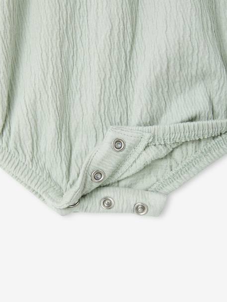 Combinaison bébé fille coton bio moutarde+vert d'eau 9 - vertbaudet enfant 