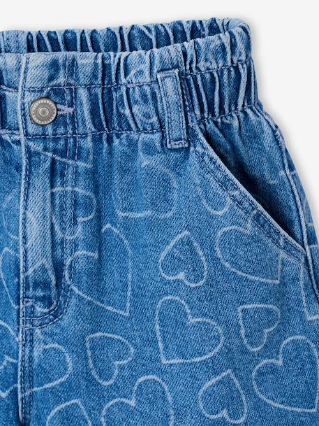 Short fille denim à motifs bleu clair+gris 4 - vertbaudet enfant 