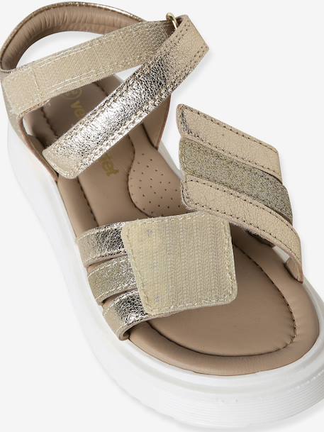 Sandales enfant fille cuir scratch or 6 - vertbaudet enfant 