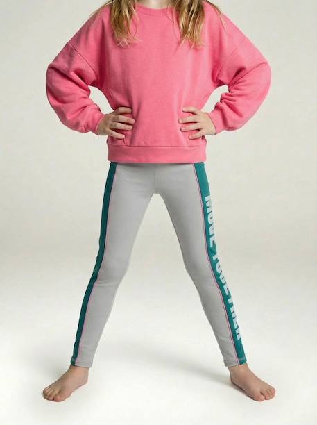 Ensemble legging sweat fille gris chiné 4 - vertbaudet enfant 