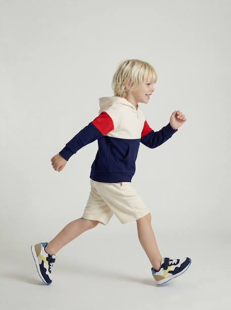 Bermuda sport garçon bleu moyen+écru 6 - vertbaudet enfant 