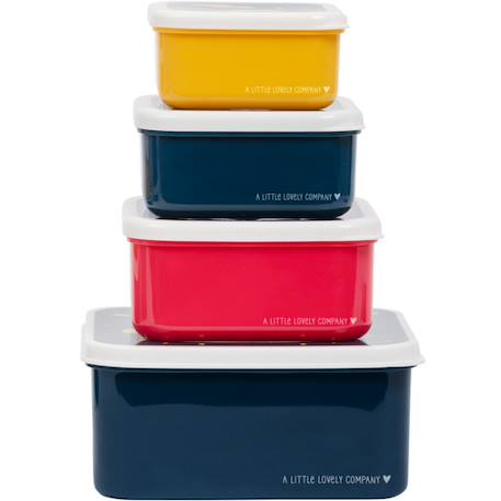 Lot de 4 boîtes à goûter espace Bleu, jaune, rouge 3 - vertbaudet enfant 