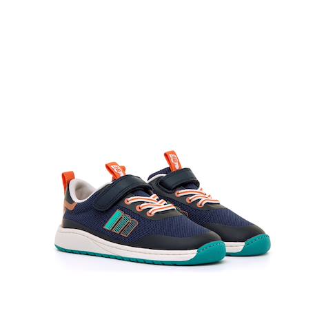 Sneakers garçon textile lacets- fermeture adhésive barefoot Black+bleu foncé–turquoise+Grey 11 - vertbaudet enfant 