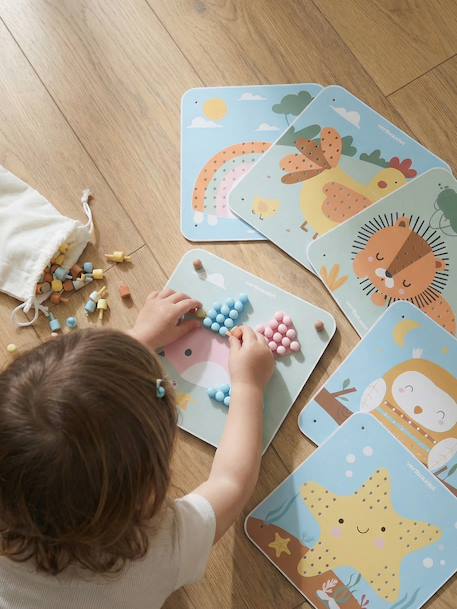 Mes premières mosaïques en bois FSC® multicolore 1 - vertbaudet enfant 