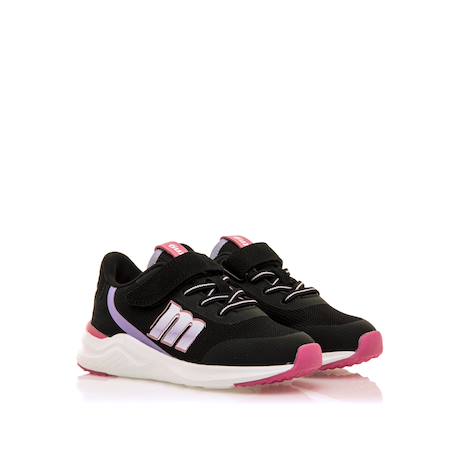 Sneakers filles textile lacets- fermeture adhésive Noir rose+Rose clair 5 - vertbaudet enfant 