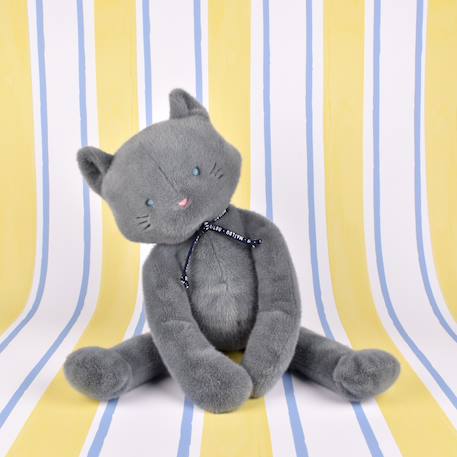 Peluche chat méloé 37 cm Gris+Noir+Rose 2 - vertbaudet enfant 