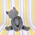 Peluche chat méloé 37 cm Gris+Noir+Rose 2 - vertbaudet enfant 