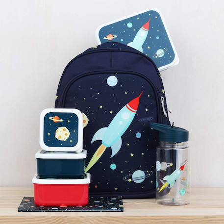 Lot de 4 boîtes à goûter espace Bleu, jaune, rouge 6 - vertbaudet enfant 