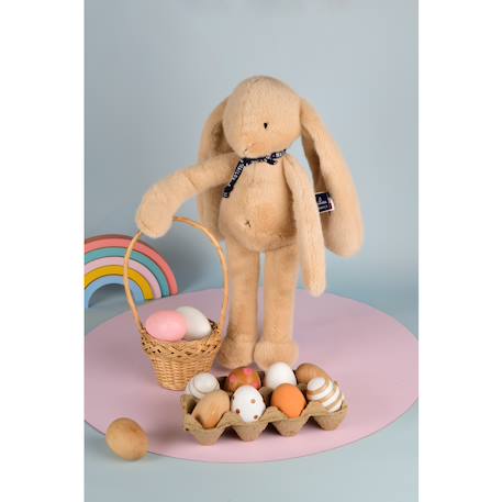 Peluche lapin méloé 37 cm Beige+Blanc+Bleu clair+Bleu électrique+Noir+Orange sanguine+Rose+Rose clair+Rose fushia+Rose pastel+Rouge+Vert+Vert d'eau+Vert sapin+Violet 5 - vertbaudet enfant 