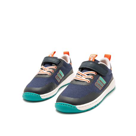 Sneakers garçon textile lacets- fermeture adhésive barefoot Black+bleu foncé–turquoise+Grey 8 - vertbaudet enfant 