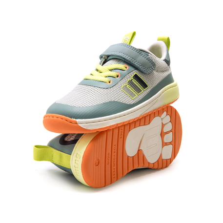 Sneakers garçon textile lacets- fermeture adhésive barefoot Black+bleu foncé–turquoise+Grey 18 - vertbaudet enfant 