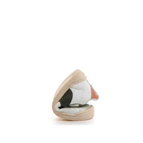 Sneakers garçon synthétique lacets- fermeture adhésive barefoot Blanc et noir+Blanc-vert 9 - vertbaudet enfant 