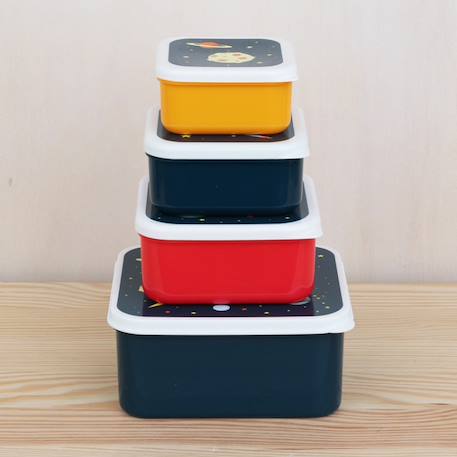 Lot de 4 boîtes à goûter espace Bleu, jaune, rouge 5 - vertbaudet enfant 