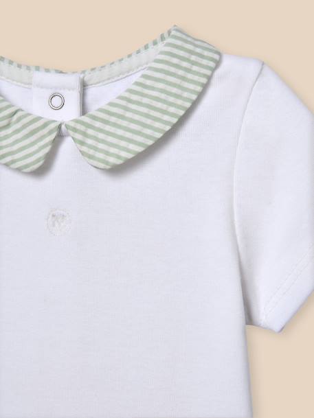 Body col vichy en coton biologique Rayure amande 2 - vertbaudet enfant 