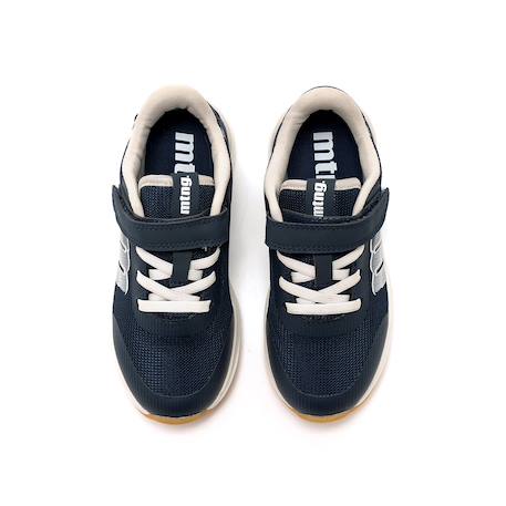 Sneakers garçon textile lacets- fermeture adhésive Blue+Noir-orange 4 - vertbaudet enfant 