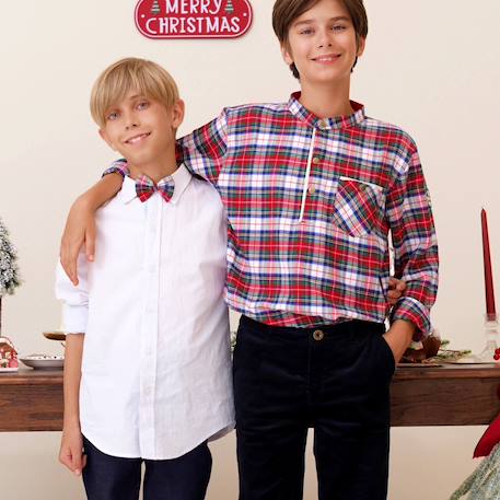 Nœud papillon noël enfant  tartan Rouge clair tartan blanc vert+Rouge foncé vert sapin 5 - vertbaudet enfant 