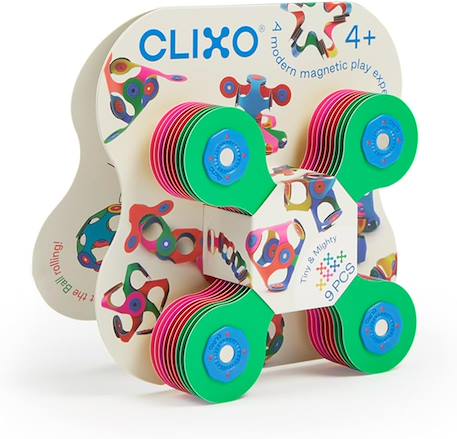Tiny & mighty clixo - jeu de construction magnétique, flexible, durable & imaginatif - 9 pièces - dès 4 ans Bleu 2 - vertbaudet enfant 