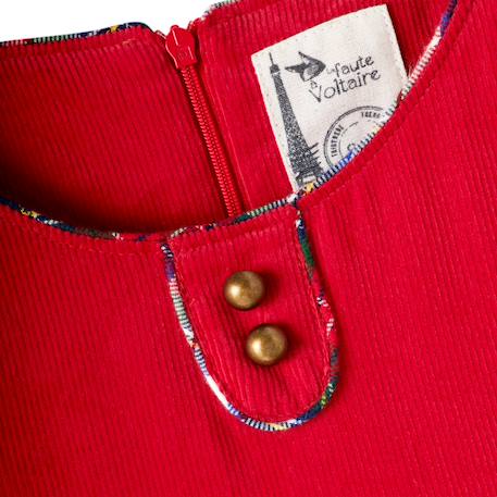 Robe qui tourne velours    hepburn Rouge tartan vert 2 - vertbaudet enfant 