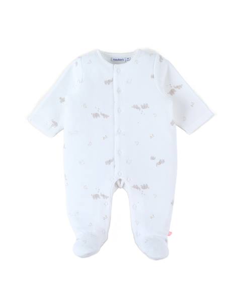 Pyjama velours - bali et moka Ecru 1 - vertbaudet enfant 