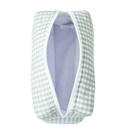 Bavoir élastiqué coton bio Bleu+Caramel+Ecru+Fleurs beiges+Pompom+Vichy beige+Vichy vert 22 - vertbaudet enfant 