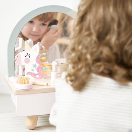 Coiffeuse de table en bois licorne Blanc 6 - vertbaudet enfant 