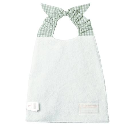 Bavoir élastiqué coton bio Bleu+Caramel+Ecru+Fleurs beiges+Pompom+Vichy beige+Vichy vert 21 - vertbaudet enfant 