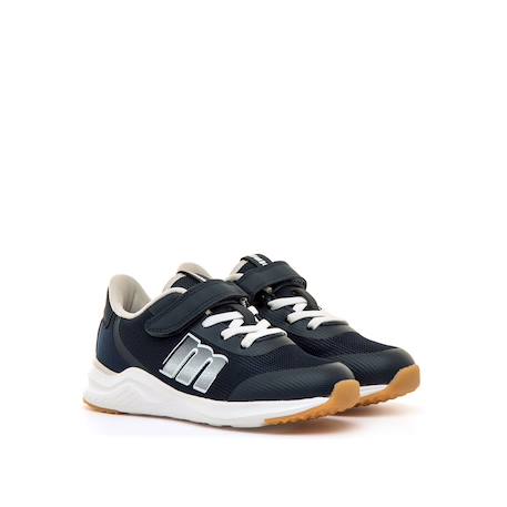 Sneakers garçon textile lacets- fermeture adhésive Blue+Noir-orange 5 - vertbaudet enfant 