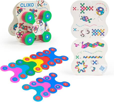 Tiny & mighty clixo - jeu de construction magnétique, flexible, durable & imaginatif - 9 pièces - dès 4 ans Bleu 1 - vertbaudet enfant 