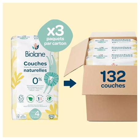 Couches taille 4 (3 paquets - 132 couches) Multicolore 2 - vertbaudet enfant 
