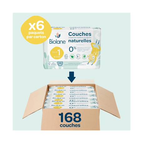 Couches taille 1 (6 paquets - 168 couches) Multicolore 2 - vertbaudet enfant 