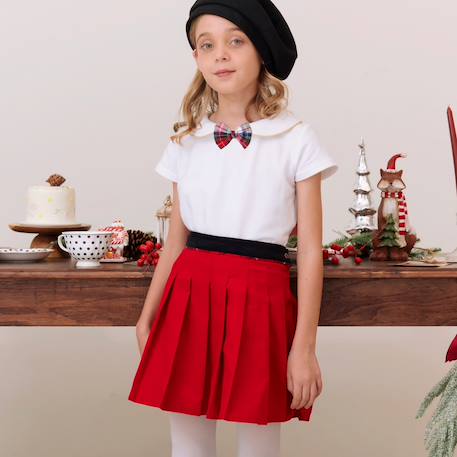 Nœud papillon noël enfant  tartan Rouge clair tartan blanc vert+Rouge foncé vert sapin 2 - vertbaudet enfant 