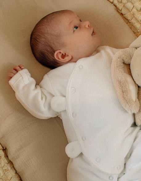 Pyjama dors-bien en velours Blanc 2 - vertbaudet enfant 