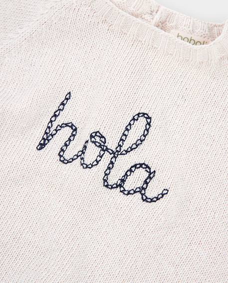 Pull pour bébé avec imprimé lettres Blanc 3 - vertbaudet enfant 