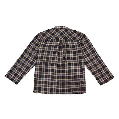 Chemise carreaux tartan    et   col mao  rimbaud Marron noir beige 4 - vertbaudet enfant 