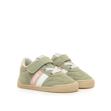 Sneakers filles synthétique lacets- fermeture adhésive barefoot Green+White 4 - vertbaudet enfant 