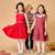 Robe qui tourne  en velours  et col claudine en tartan  hepburn Rouge carreaux tartan blanc vert+Rouge vert foncé 2 - vertbaudet enfant 